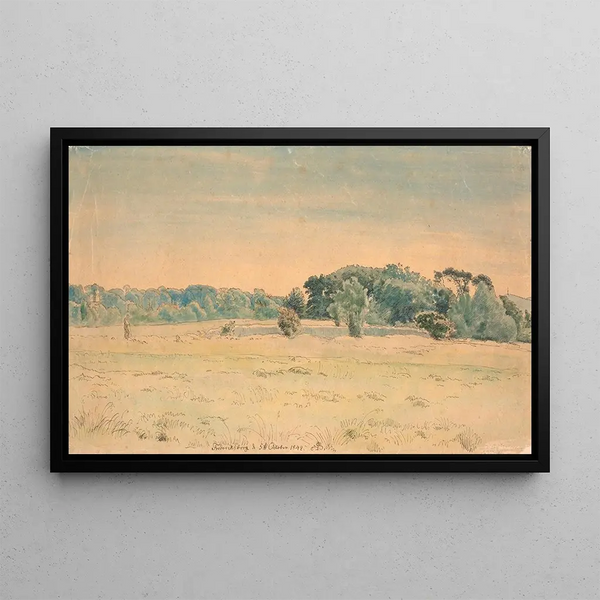 Landscape Painting of Frederiksborg - P. C. Skovgaard — framed artwork on a wall