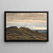 Landscape painting with a sandy path leading to a heather hill. On the right, a view of a vast expanse of land with peat bogs from the Raageleje region - P. C. Skovgaard — framed artwork on a wall