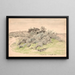Landscape painting with bushes - P. C. Skovgaard — framed artwork on a wall