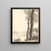 Landscape painting of Skarrits with two large beech trees in the foreground - P. C. Skovgaard — framed artwork on a wall