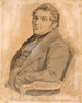 Portrait of a plump man sitting half-length, three-quarters profile to the left - P. C. Skovgaard — artwork view
