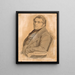 Portrait of a plump man sitting half-length, three-quarters profile to the left - P. C. Skovgaard — framed artwork on a wall