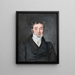 Portrait painting of the teacher Hans Jensen Visby 1777-1870 from the parish of Aagerup Ramlse - P. C. Skovgaard — framed artwork on a wall