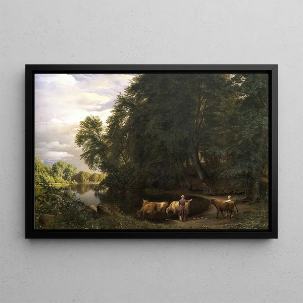 Summer Afternoon by a Lake - P. C. Skovgaard — framed artwork on a wall