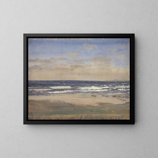 La Plage à Rgeleje - P. C. Skovgaard — framed artwork on a wall