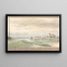 View from the consul Axelsen's courtyard to the harbor where the hunters of Læsø are located - P. C. Skovgaard — framed artwork on a wall