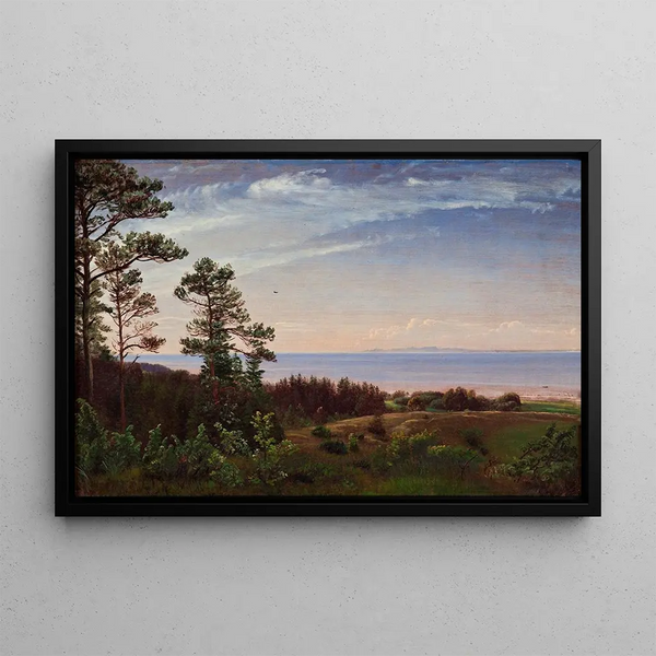 View of the North Coast of Zealand on the Kattegat and Kullaberg - P. C. Skovgaard — framed artwork on a wall