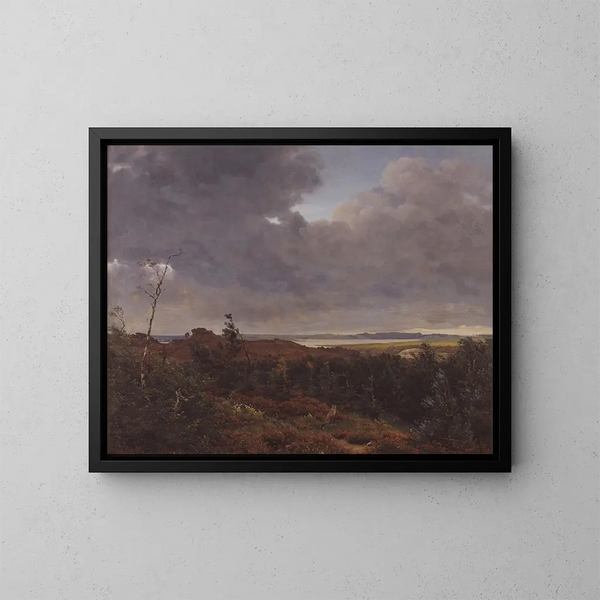 View of Frederiksværk from Tisvilde Forest, North Zealand - P. C.. Skovgaard — framed artwork on a wall
