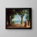 View towards Kullen from a garden terrace with statues - P. C. Skovgaard — framed artwork on a wall