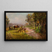 Harvesting Hay Painting - P. de Bruin — framed artwork on a wall