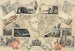 Trompe-l'œil of an Italy map with engravings and sheet music - Pieter Verburght — artwork view