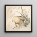 Pair of mandarin ducks and iris flowers - Kubo Shunman — framed artwork on a wall