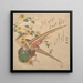 Pair of Chinese pheasants and a branch of yamabuki flowers - Kubo Shunman — framed artwork on a wall