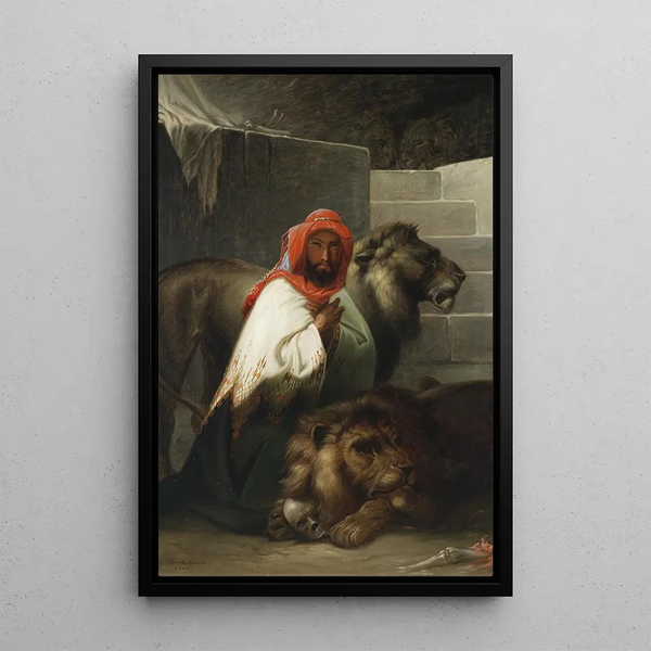 The Lion Tamer - Pál Böhm — framed artwork on a wall