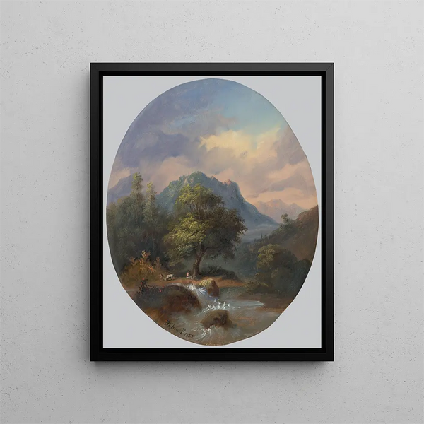 Landscape Painting of the Tatras - Pál Böhm — framed artwork on a wall