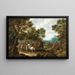 Landscape painting with soldiers resting - Palamedes Palamedesz — framed artwork on a wall