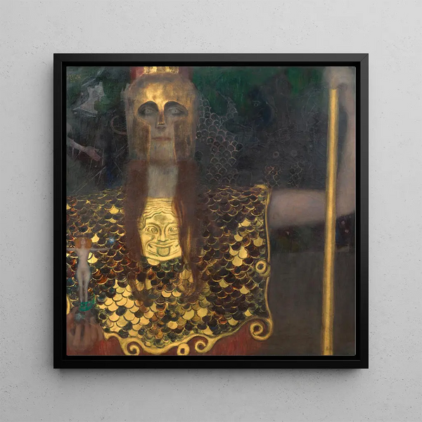 Pallas Athene - Gustav Klimt — framed artwork on a wall