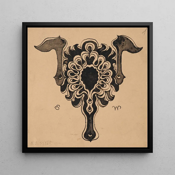 a stylized flower basket painting, embellishment with ycie, weekly from 1887 and 1889 - Stanisław Wyspiański — framed artwork on a wall