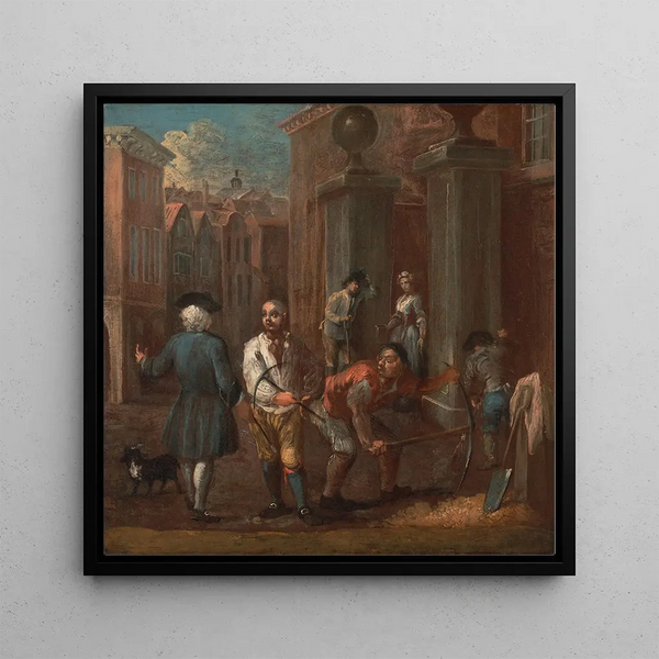 Panel for a cobblestone - William Hogarth — framed artwork on a wall