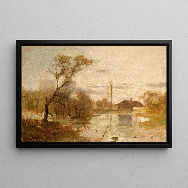 Landscape Painting - Pantaleon Szyndler — framed artwork on a wall