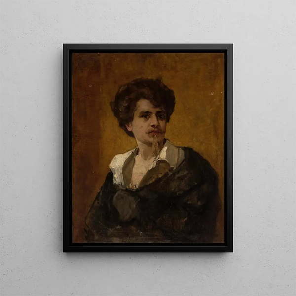 Self-portrait Painting - Pantaleon Szyndler — framed artwork on a wall