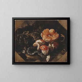 Serpents, Amanitas and Thistles - Paolo Porpora — framed artwork on a wall
