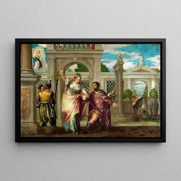 L'Empereur Auguste et la Sibylle - Paolo Véronèse — framed artwork on a wall