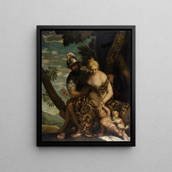 Mars and Venus - Paolo Véronèse — framed artwork on a wall