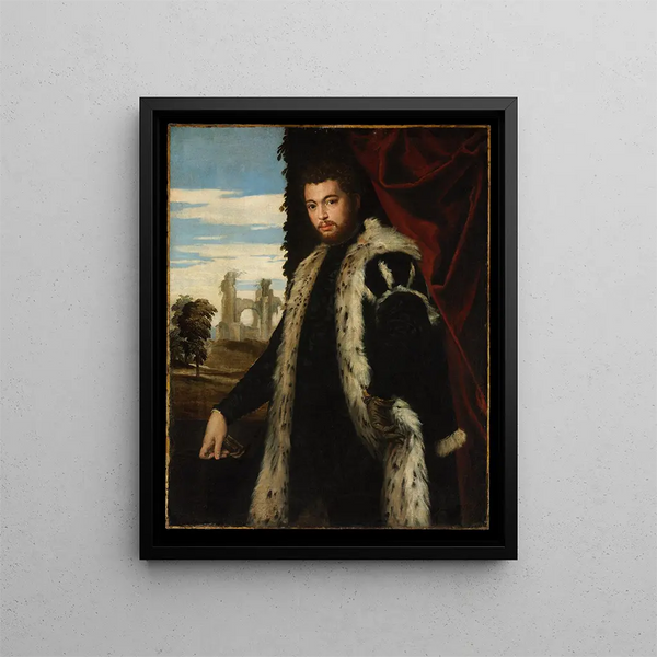 Portrait Painting of a man - Paolo Véronèse — framed artwork on a wall