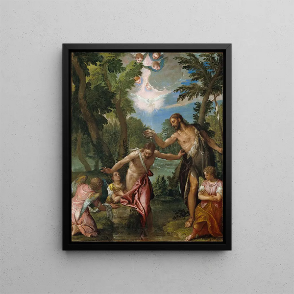The Baptism of Christ - Paolo Véronèse — framed artwork on a wall