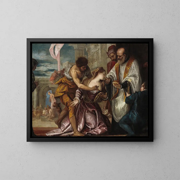 The Martyrdom and the Last Communion of Saint Lucy - Paolo Véronèse — framed artwork on a wall