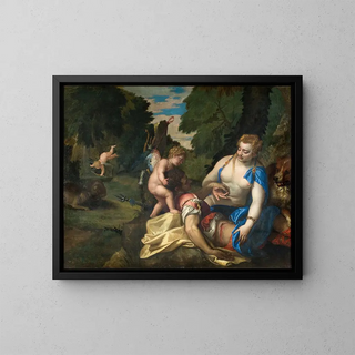 Venus weeping over Adonis - Paolo Véronèse — framed artwork on a wall