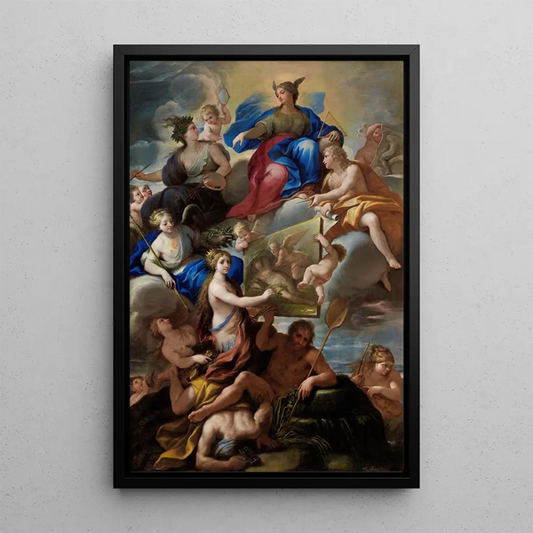Allegory of Knowledge and the Arts in Naples - Paolo de Matteis — framed artwork on a wall