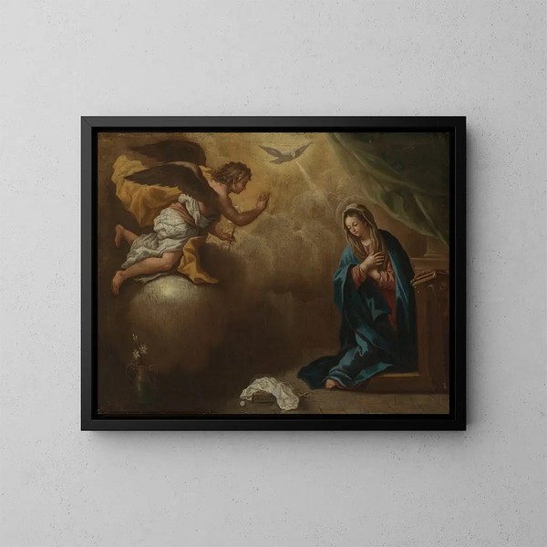 Annunciation to Mary - Paolo de Matteis — framed artwork on a wall