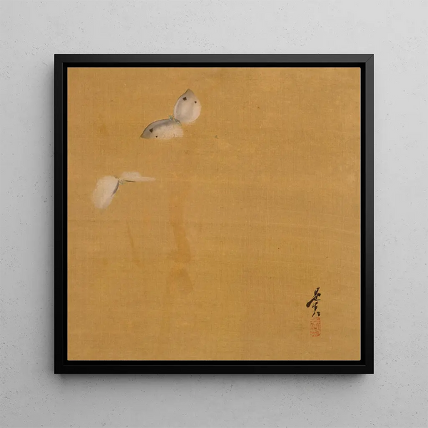 Night Butterflies - Shibata Zeshin — framed artwork on a wall