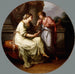 Papirius Praetextatus supplicated by his mother to reveal the secrets of the deliberations of the Roman Senate - Angelica Kauffmann — displayed in an interior