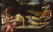 The Dead Christ wept by angels - Paris Bordone — artwork view