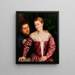 a double portrait of a Venetian woman and her cavalier - Paris Bordone — framed artwork on a wall
