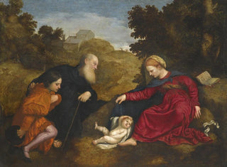 Virgin and Child with Saint Anthony of Padua and a young donor - Paris Bordone — artwork view