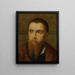 Portrait of a bearded man head and shoulders in an interior - Paris Bordone — framed artwork on a wall