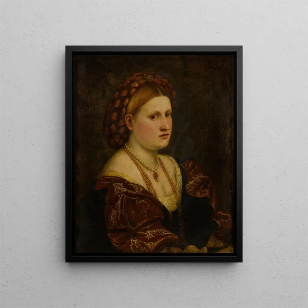 Portrait of a Woman - Paris Bordone — framed artwork on a wall
