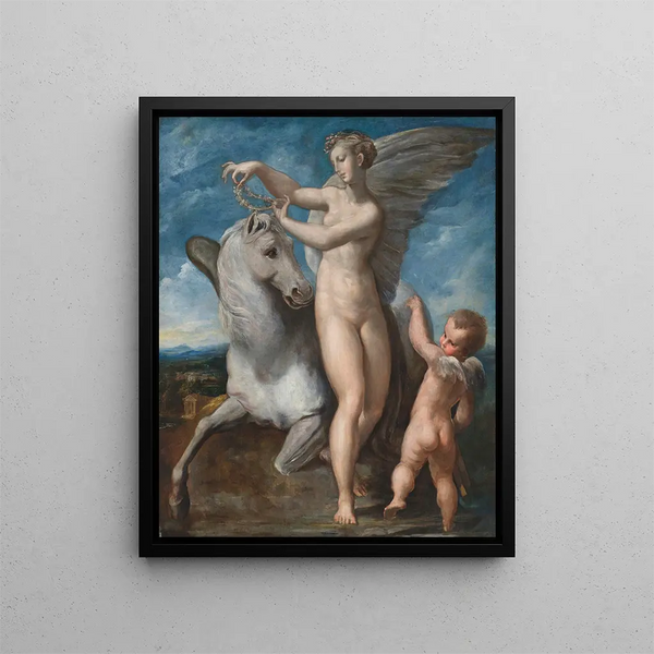 Saturne and Philyra - Parmigianino — framed artwork on a wall