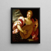 Young woman playing the lute - Parrasio Micheli — framed artwork on a wall
