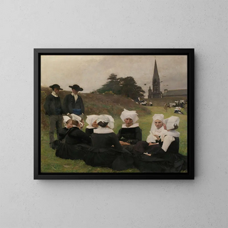 Women of Brittany at a pardon - Pascal-Adolphe-Jean Dagnan-Bouveret — framed artwork on a wall