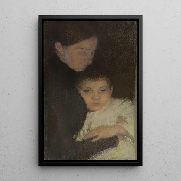 Woman and Child - Pascal-Adolphe-Jean Dagnan-Bouveret — framed artwork on a wall