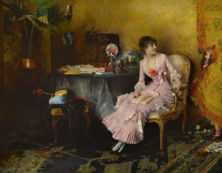 Young woman in pink with her child - Pascal-Adolphe-Jean Dagnan-Bouveret — artwork view