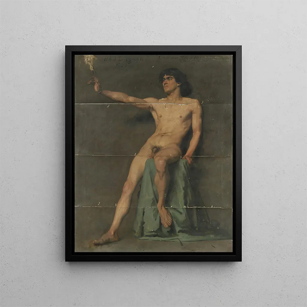 Study of male nude - Pascal-Adolphe-Jean Dagnan-Bouveret — framed artwork on a wall