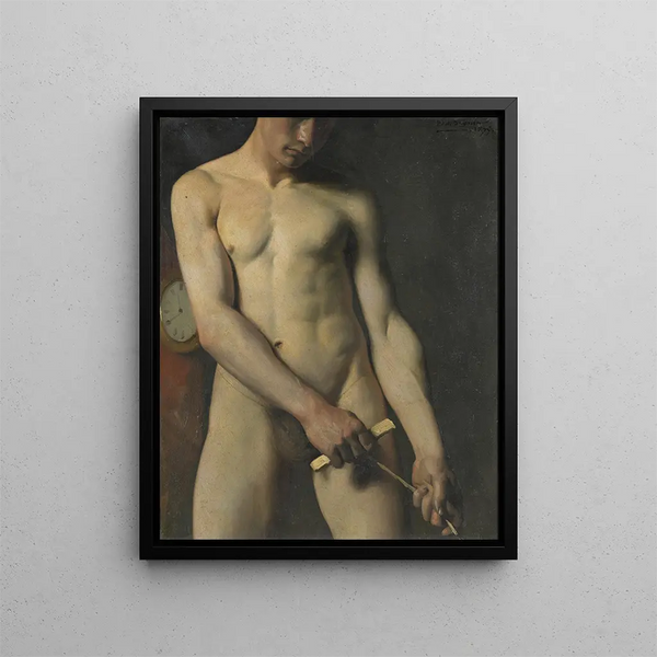 Study of a Nude Man - Pascal-Adolphe-Jean Dagnan-Bouveret — framed artwork on a wall