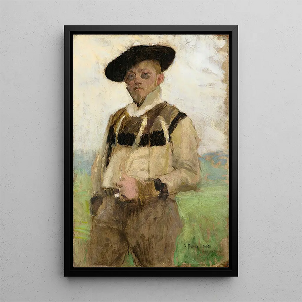 Portrait of Jules Alexis Muenier - Pascal-Adolphe-Jean Dagnan-Bouveret — framed artwork on a wall