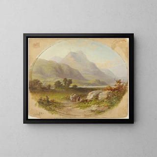 Mountain Landscape Painting - Patrick Branwell Brontë — framed artwork on a wall